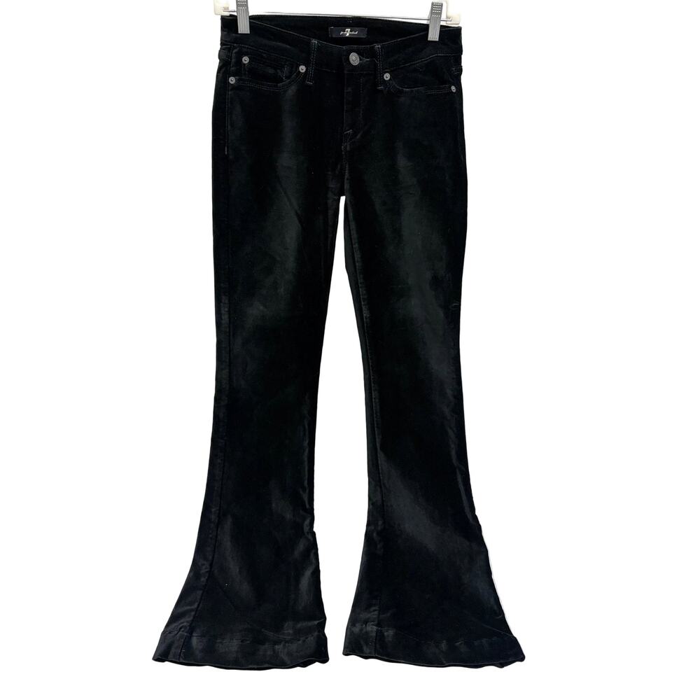 7 For all Mankind, black velvet flared pants